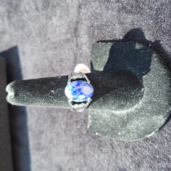 Blue Sodalite Stone Ring Women's Size 9 - Picture 2 of 7